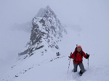 Katka is climbing from saddle to the summit